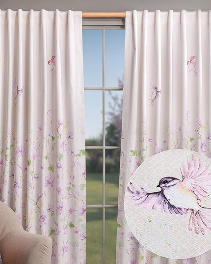 Maison d' Hermine Curtains for Living Room 100% Cotton 108 inch Length Two Panels Light Filtering Curtains for Bedroom Windows with Rod and Loop Pockets Drapes (Magnolia Mornings, 50" W x 108" L)