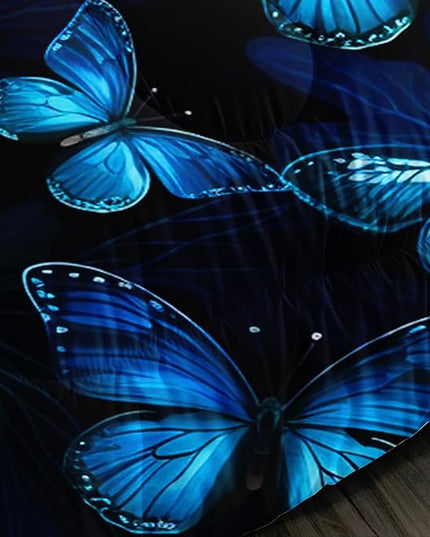 Dream Blue Butterfly Comforter Set Queen Size,Boho Bedding Comforter Sets for Kids Boys Girls Bedroom Decor Aesthetic,Animal Themed Bedding Soft Fluffy Comforter Sets with 2 Pillowcases.