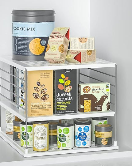 Upgraded Cabinet Organizers and Storage -Divided Compartment Holder for Plastic Bag, Wrap, Foil, Snack and Box for Kitchen Organization and Storage-Under Sink Organizers and Storage Suitable