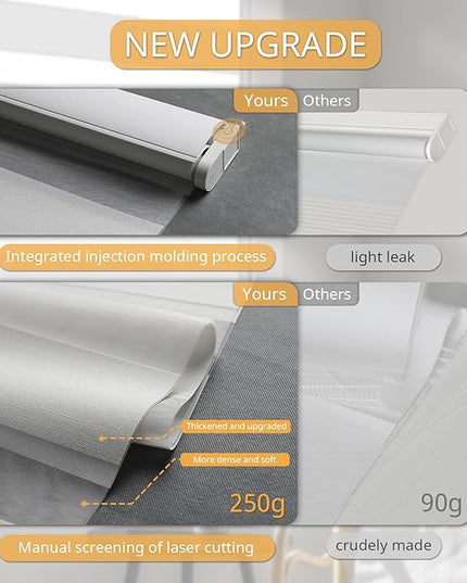 Motorized Blinds with Remote, Cordless Automatic Zebra Shades, Smart Blind for Windows, Grey, 23 x 72