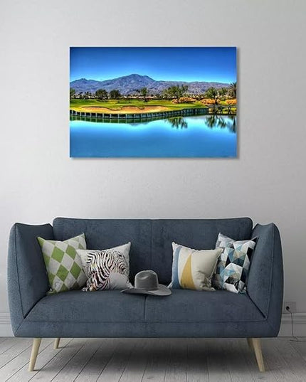 Augusta National Golf Course Wall Art for Living Room Bedroom Bathroom Home Decorations USA Georgia Golf Course Picture Poster Framed Artwork Canvas Prints Ready to Hang(24''H x 36''W)