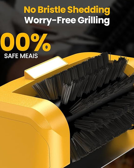 Grill Brush - 4000mAh Electric Grill Brush for Outdoor Grill with Dual-Speed Motor, No Bristle Shedding BBQ Brush Cleaner, Dishwasher-Safe, 90 Mins Working Time with LED Light, As a Ideal Gift