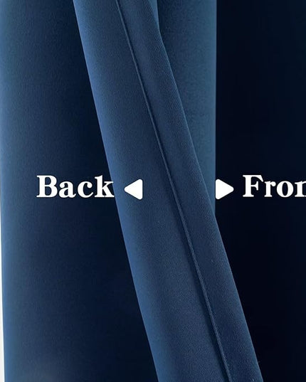 Navy Blue Blackout Curtains 72 Inch Length 2 Panels Set, Black Out Curtains for Bedroom 72 Inch Long, Grommet Energy Saving Room Darkening Drapes for Living Room Window(W35 x L72)