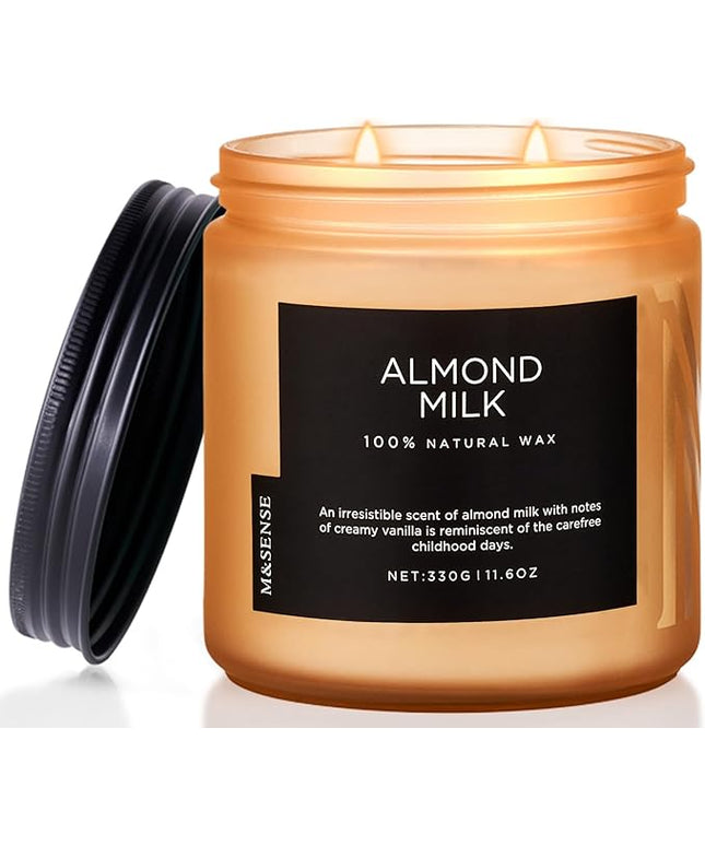 M&SENSE Creamy Vanilla Scented Candle, 11.6oz Clean Non Toxic Home Sweet Scent 70 Hours Burn Time Fragrance Candle for Women Teacher Friends, 2 Wick Natural Soy Wax for Home Decor