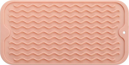 Silicone Dish Drying Mat for Multiple Usage,Easy clean,Eco-friendly,Heat-resistant Silicone Mat for Kitchen Counter or Sink,Refrigerator or Drawer Liner Pink S 12 inches x 6 inches
