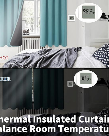 BGment Blackout Curtains 84 Inch Length 2 Panels Set for Bedroom, 100% Room Darkening Thermal Insulated Dark Curtains for Living Room Soundproof Window Curtains, 52 Inch Wide, Sea Teal