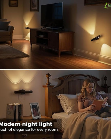 L LOHAS LED Night Light, Night Lights Plug into Wall, Auto Light Sensor 180° Rotating[2-Pack], Brightness Adjustable 0-100Lm, Soft White 3000K, Modern Nightlights for Bathroom, Hallway