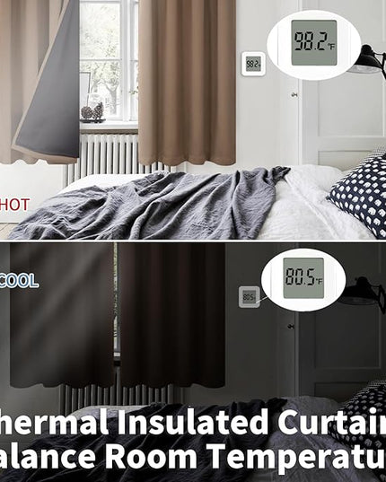 BGment 100% Blackout Curtains 108 Inch Long for Living Room, Thermal Insulated Full Light Blocking Noise Cancel Rod Pocket Curtains, Extra Long Room Darkening Window Curtains, 2 Panels, Taupe, 52 Wide