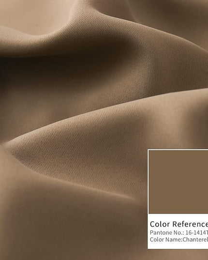 BGment Rod Pocket and Back Tab Blackout Curtains for Bedroom - Thermal Insulated Room Darkening Curtains for Living Room, 2 Window Curtain Panels (52 x 72 Inch, Taupe)