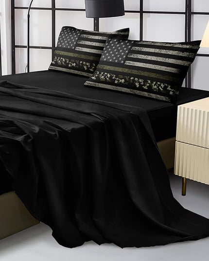 Full Size Comforter Set Camo Comforter Teen Boys American Flag Bedding Set Army Camo Camouflage USA Flag Bedding Set Soft Bed in a Bag Full Size Bed Sheets and Comforter Set