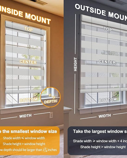 Motorized Blinds with Remote, Cordless Automatic Zebra Shades, Smart Blind for Windows, Grey, 29 x 72
