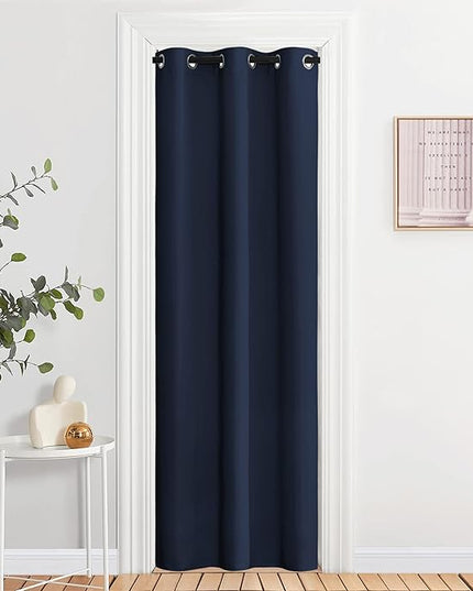 NICETOWN Navy Blue Blackout Curtains for Living Room - Window Treatment Energy Saving Thermal Insulated Room Darkening Solid Grommet Panels for Bedroom (2 Panels, W37 x L84)