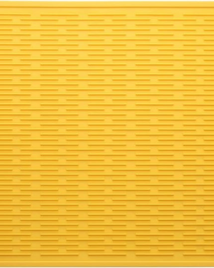 Silicone Dish Drying Mat for Multiple Usage,Easy clean,Eco-friendly,Heat-resistant Silicone Mat for Kitchen Counter or Sink,Refrigerator or Drawer Liner Yellow 2XL 24 inches x 18 inches