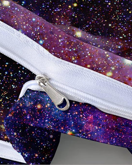 Galaxy Duvet Cover Space Bedding Set Full Size for Teen Kids, for Boys and Girls Purple Bed Set Printed with 1 Comforter Cover and 2 Pillowcases
