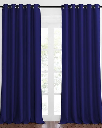 NICETOWN Blackout Curtains 84 Inch Length, Thermal Insulated Curtains for Bedroom Grommet Energy Saving Room Darkening Drapes for Living Room Window, 1 Panel, Navy Blue, 66" W x 102" L