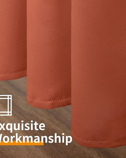 YoungsTex Blackout Curtains 72 Inches Length for Bedroom - Burnt Orange Thermal Insulated Drapes with Grommet Room Darkening Privacy for Living Room Windows, 2 Panels, 42 x 72 Inch, Terracotta