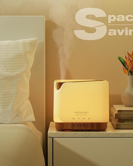 ASAKUKI 700 ml Premium Essential Oil Diffuser, 5 in 1 Ultrasonic Aromatherapy Fragrant Oil Vaporizer Humidifier, Timer and Auto-Off Safety Switch, 7 LED Light Colors