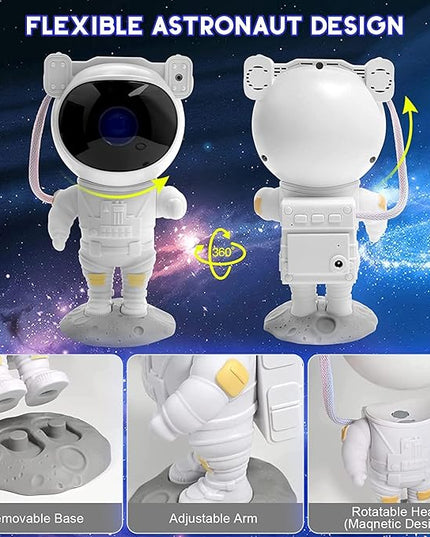 SFOUR Astronaut Galaxy Projector Night Light，Lights for Bedroom,Kids Room Decor Aesthetic, Adjustable Head Angle,Gift for Kids Adults Home Party Ceiling Decor，Christmas Gift