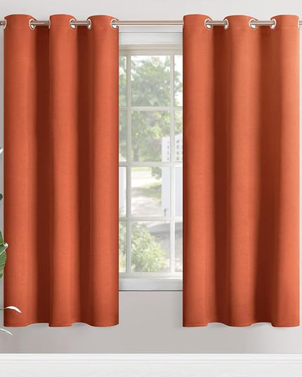 YoungsTex Blackout Curtains 72 Inches Length for Bedroom - Burnt Orange Thermal Insulated Drapes with Grommet Room Darkening Privacy for Living Room Windows, 2 Panels, 42 x 72 Inch, Terracotta