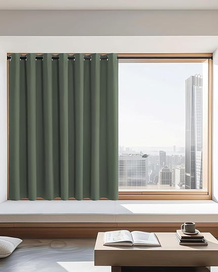 NICETOWN Blackout Curtains 72 inches Long, Grommet Privacy Window Treatment Thermal Insulated Room Darkening Sliding Glass Door Drape for Bedroom Living Room, 1 Panel, W100 x L72, Dark Mallard