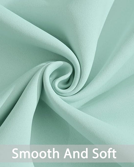 Yakamok Blackout Curtains Room Darkening Thermal Insulated Window Panels,Solid Grommet Top Drapes for Bedroom/Living Room(62Wx96L, Aqua, 2 Panels)