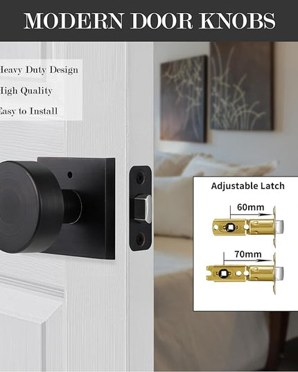 Oil Rubbed Bronze Door Knobs Interior Pricacy Door Knobs with Lock, Square Vintage Style Door Handles for Bedroom and Bathroom