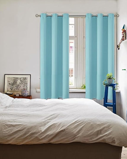 BGment Blackout Curtains - Grommet Thermal Insulated Room Darkening Bedroom and Living Room Curtains, Set of 2 Panels (46 x 72 Inch, Baby Blue)