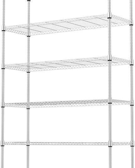6 Tiers Storage Shelves Load 2100LBS, Metal Shelving Wire Metal Shelving Unit Shelves for Storage Adjustable Garage Shelving for Pantry Kitchen Garage Chrome 17.7" D x 47.3" W x 82.4" H