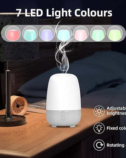 150ML Rechargeable Battery Operated Essential Oil Diffuser, Portable Cordless Aromatherapy Diffuser,7-Hour Runtime with 7 LED Color Changing Lights for Home, Office, Bathroom, Travel