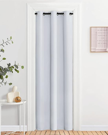 NICETOWN Room Darkening Curtains for Living Room - Easy Care Solid Thermal Insulated Silver Grommet Light Blocking Vertical Drapes for Bedroom (37 by 84, 2 Panels, Greyish White)