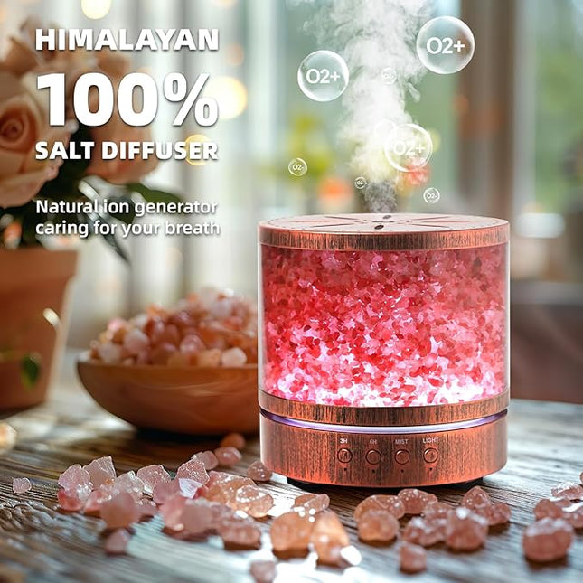 Essential Oil Diffuser Aromatherapy Diffusers for Essential Oils Large Room, Himalayan Salt Lamp Ultrasonic Aroma Diffusers for Home, 400ML
