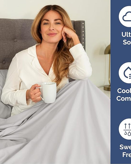 Cal King Size 4 Piece Sheet Set - Comfy Breathable & Cooling Bed Sheets Set - Hotel Luxury Bedding for Women, Men, Kids, Teens, Boys & Girls - Deep Pockets, Soft, Wrinkle Free - Oeko-Tex - French Grey