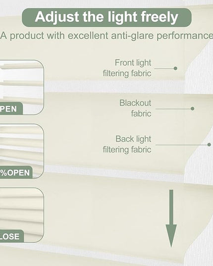 Zshine Automatic Shangri La Light Filtering Serenity Sheer Roller Shades Free Dimming Rechargeable Motorized Compatible with Homekit Siri Alexa (84029B Ivory)