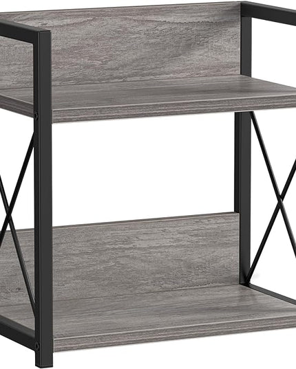 Giikin Countertop Shelf Organizer, 2 Tier Coffee Organizer for Desktop, Grey Counter Shelf Spice Rack for Kitchen (Grey, M)