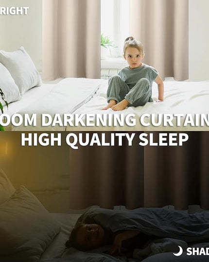 BGment Blackout Curtains - Grommet Thermal Insulated Room Darkening Bedroom and Living Room Curtains, Set of 2 Panels (52 x 54 Inch, Champagne)