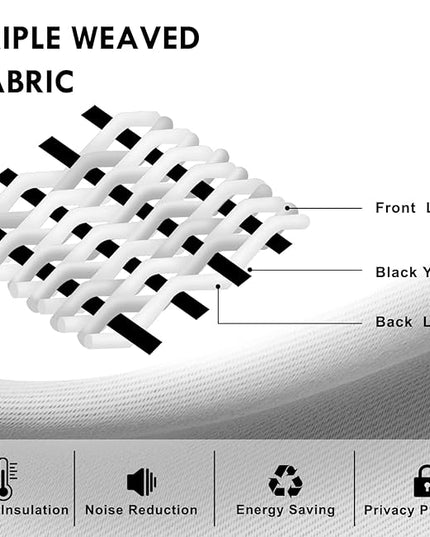 DWCN Blackout Curtains Room Darkening Thermal Insulated Bedroom Curtains Window Curtain Panels, 52 x 54 inches Long, Set of 2 Silver Grey Rod Pocket Drapes