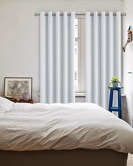 BGment Room Darkening Curtains 84 Inches Long - Grommet Thermal Insulated Drapes Window Treatment Curtains for Bedroom, 2 Panels, 70 x 84 Inch, Greyish White
