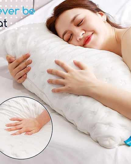 Cooling Side Sleeper Pillow for Neck and Shoulder Pain, Luxury Shredded Memory Foam Pillows for Sleeping, Firm Bed Pillows Queen Size Set of 2- Adjustable Queen Size- Washable Cover Original White