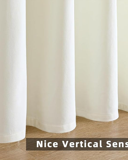 Joydeco Customized Velvet Curtains for Bedroom and Living Room, Heavy Duty Luxury Thermal Insulated White Velvet Curtains Rod Pocket 1 Panel, Custom Size
