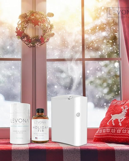 Levona Scent Essential Oil - Fresh Aroma for Home, Office, Hotel & Spa, Perfect in Humidifiers and Diffusers, Luxury Fragrance, with Sandalwood, Amber, Winter Fir Notes - 500ml/ 17 fl oz, Holiday Fir