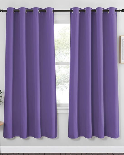 NICETOWN Blackout Curtain Drape 72 inch Long - Grommet Noise Reducing Thermal Insulated Modern Window Treatments for Bedroom Living Room (1 Panel, 52 x 72 Inch, Lilac Purple)