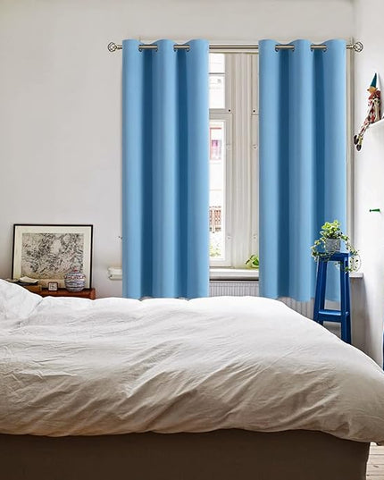 BGment Room Darkening Curtains 72 Inches Long - Grommet Thermal Insulated Drapes Window Treatment Curtains for Bedroom, 2 Panels, 42 x 72 Inch, Sky Blue