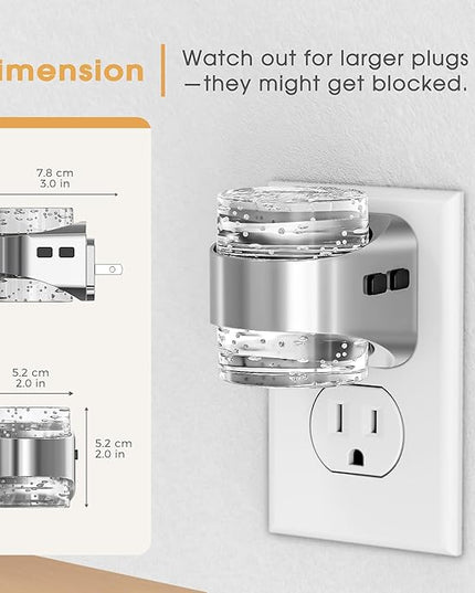 Briignite Night Light Plug into Wall, Dimmable Night Light with Bubble Design 3000K/4000K/5000K & 3 Brightness Levels for Baby Nursery Hallway Bathroom Kids Room, 3CCT