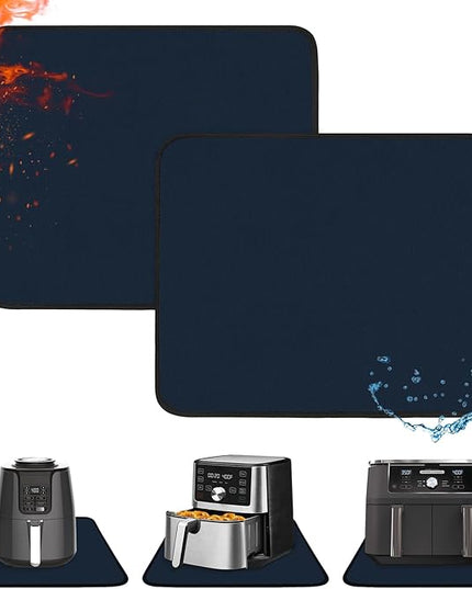 Heat Resistant Mats for Countertop - Fireproof 15x18 in Heat Resistant Mats for Air Fryer - Kitchen Countertop Protector for Air Fryer, Coffee Maker, Stand Mixer, Toaster, Oven 2PCS - Blue