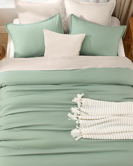 Litanika Twin/Twin XL Comforter Set Sage Green, 2 Pieces Comforter Sets Soft Down Alternative Comforter All Season Quilt Blanket (66x90In Comforter & 1 Pillowcase)
