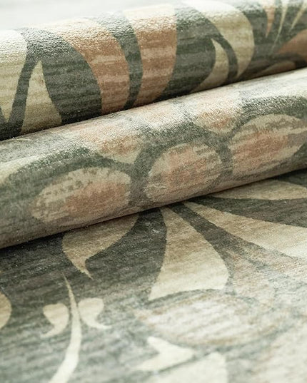 jinchan Hallway Runner Rug 2x8 Vintage Floral Distressed Design - Machine Washable Non-Slip Low-Pile Soft Thin Faux Wool Kitchen Christmas Carpet for Farmhouse Bedroom Laundry Room(2x8ft, Dark Green)