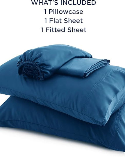 Bedsure Cooling Sheets Twin XL, Rayon Derived from Bamboo, Breathable & Soft Twin XL Sheet Sets, Deep Pocket Up to 16", Hotel Luxury Silky Dorm Bedding for Hot Sleepers, Teal