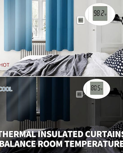 BGment Blackout Curtains - Grommet Thermal Insulated Room Darkening Bedroom and Living Room Curtains, Set of 2 Panels (52 x 84 Inch, Steel Blue)