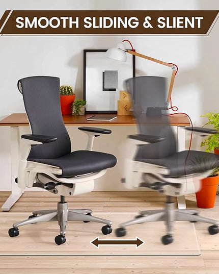 Warmstar Clear Office Chair Mat for Hardwood Floor,57"x84" Plastic Floor Mat Clear Rolling Mat for Office Chair No Curling,Heavy Duty Clear Desk Chair Mat Wood Tile Floor Mat for Office & Home