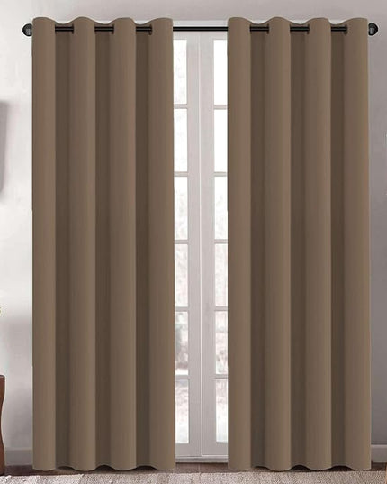 H.VERSAILTEX Blackout Curtains 84 inches Long for Living Room Thermal Insulated Room Darkening Window Treatment Panels Drapes Light Reducing Curtains for Bedroom, 2 Panels, 52" W x 84" L, Macchiato